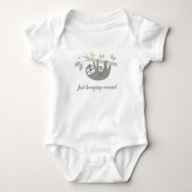 Body Gray Mama et Baby Sloth Baby Shirt (Devant)