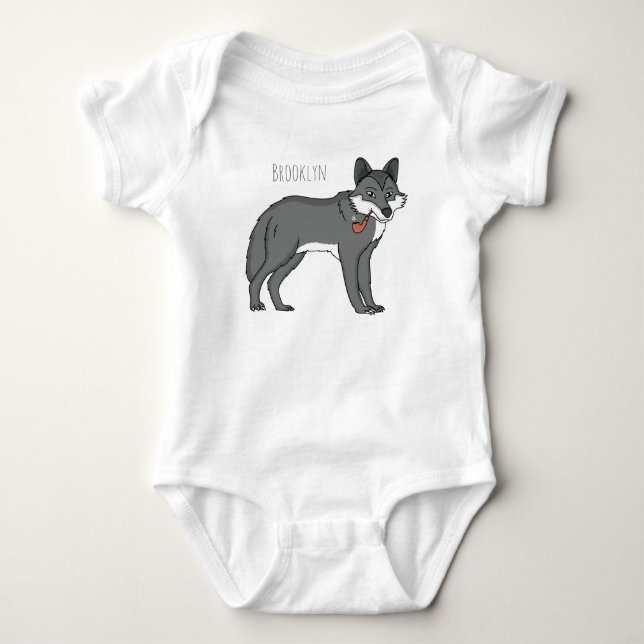 Body Gray wolf with pipe cartoon (Devant)