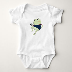 Body Grenouille comme joueur de football avec balle de
