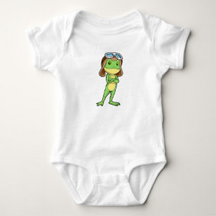Body Grenouille comme pilote avec Casquette et lunettes