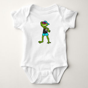 Body Grenouille en tant que joueur de volleyball avec v