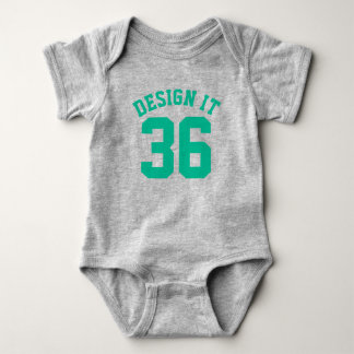 Body Gris et émeraude vert bébé | Design Jersey Sport
