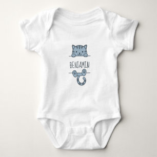 Body Gris Tabby Chat Pékin derrière Nom personnalisé