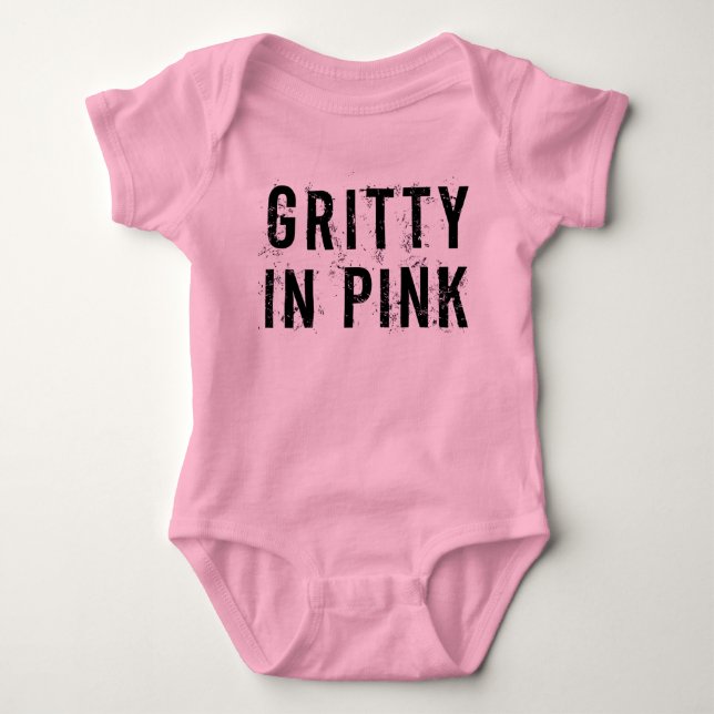 Body Gritty In Pink - Costume de bébé Jersey (Rose) (Devant)