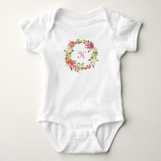Body Guirlande florale de rose de tutu initial de bébé