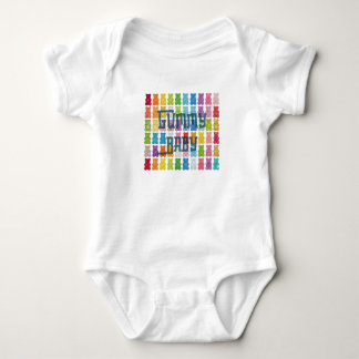 Body "Gummy Baby" Colorful Rainbow Candy Pattern Black