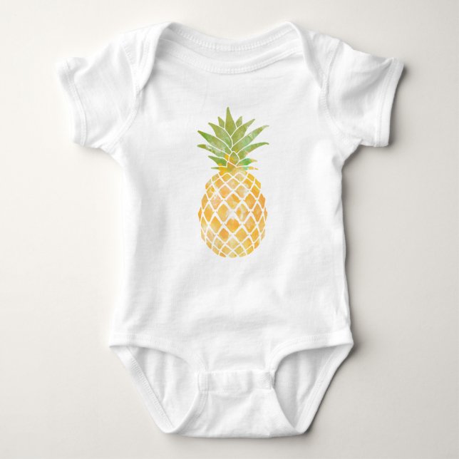 Body Habillement de bébé d'aquarelle d'ananas (Devant)