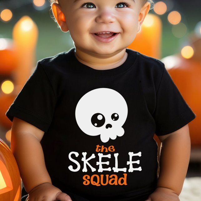 Body Halloween Family Matching Skele Squad Orange (Skele Squad Matching Halloween Family Shirts - Baby)