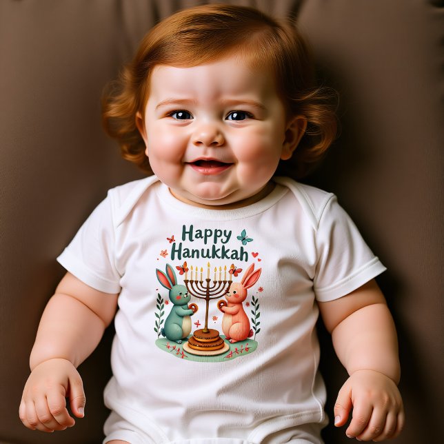 Body Hanukkah Tiny Mensch, Big Light (Hanukkah Tiny Mensch, Big Light Baby Bodysuit)