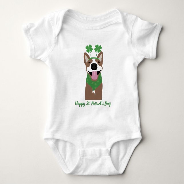 Body Happy Jour de la Saint Patrick Brown chien vert (Devant)