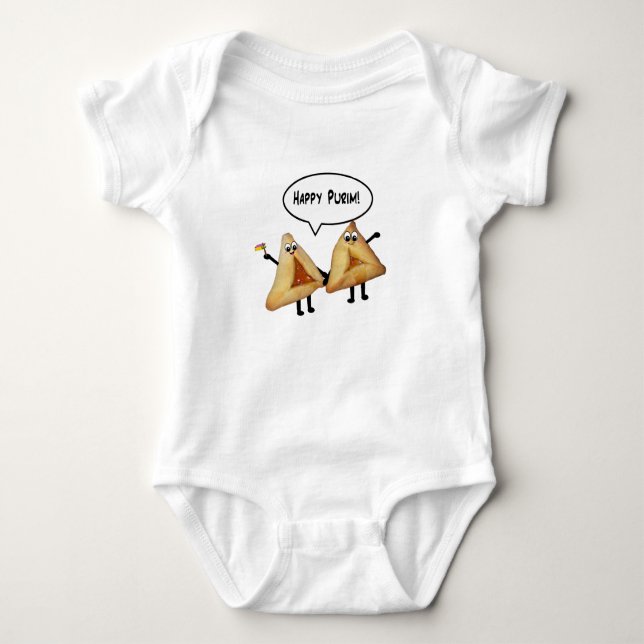 Body Happy Purim Cute Smiling Hamentaschen Cartoon (Devant)