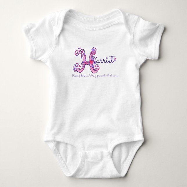 Body Harriet girls nom et sens H monogramme chemise (Devant)