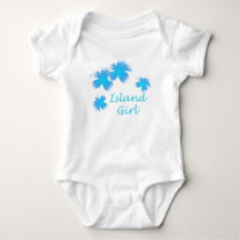 Hawaiian Island Girl Tropical Floral Aqua nourriss
