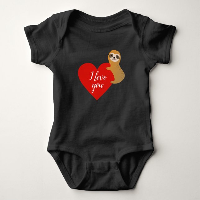 Body Heureuse Sainte-Valentin | Jolie Sloth Coeur (Devant)