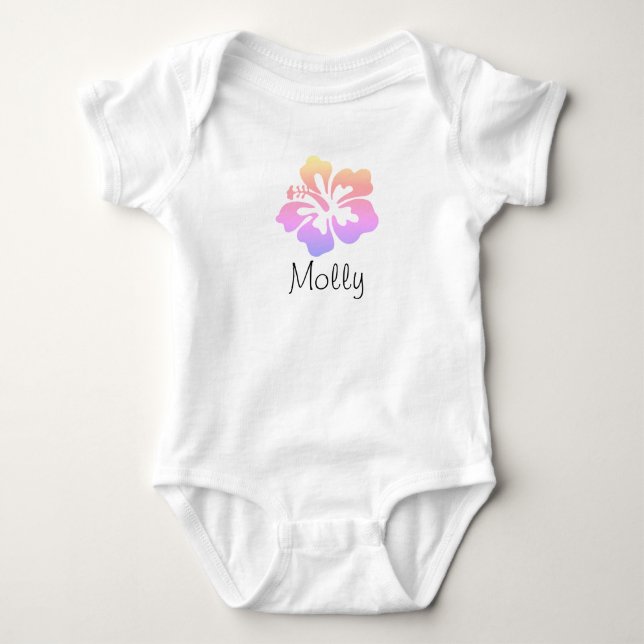 Body Hibiscus Pastel aux fleurs hawaïennes personnalisé (Devant)
