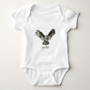 Body Hibou de grand gris d'aquarelle, oiseau de nature