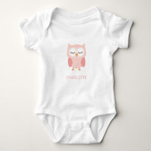 Body 'Hibou rose', joli souvenir personnalisé de poche