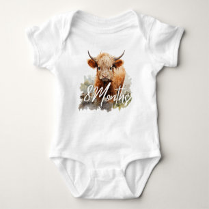 Body Highland Cow Anniversaire Jalon 8 mois Bébé