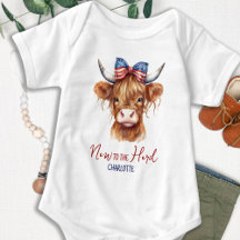 Highland Cow mignonne Patriotique Nouveau au troup