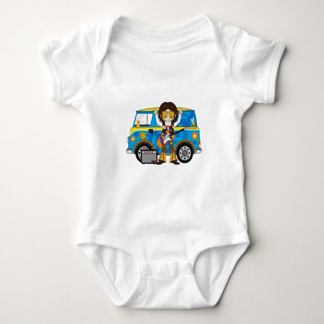Body Hippie Boy avec Guitare & Camper Van (Devant)