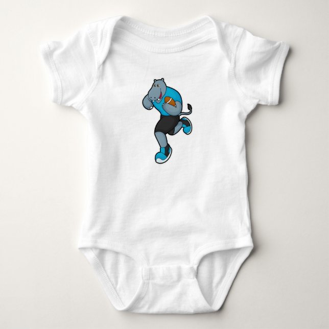 Body Hippo comme joueur de football avec football (Devant)