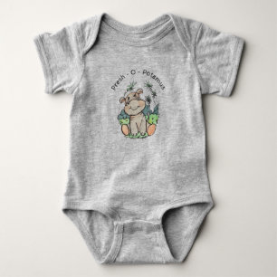 Body Hippo mignonne Animaux Un morceau Baby Bodysuit