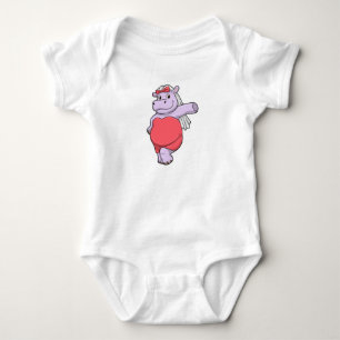 Body Hippopotame en mariée avec voile et nœud