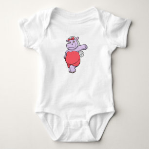 Body Hippopotame en mariée avec voile et nœud