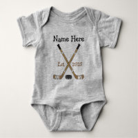 Hockey personnalisé Nom du bébé Naissance Année de