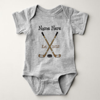 Body Hockey personnalisé Nom du bébé Naissance Année de
