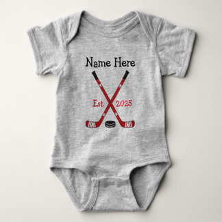 Body Hockey personnalisé Nom du bébé Naissance Année de