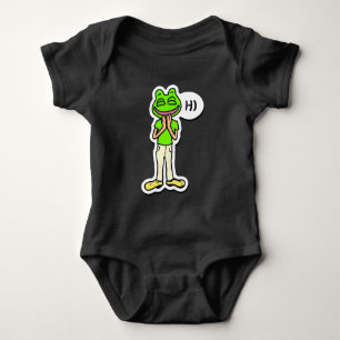 Body Homme avec tête de grenouille souriante Art IA