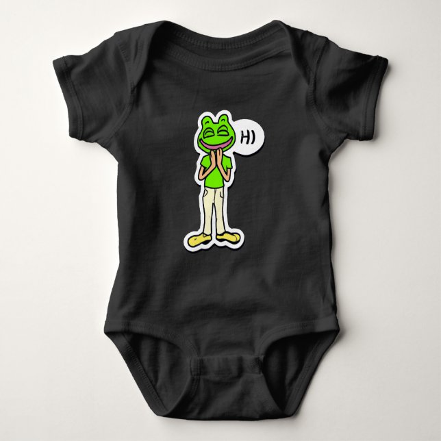 Body Homme avec tête de grenouille souriante Art IA (Devant)