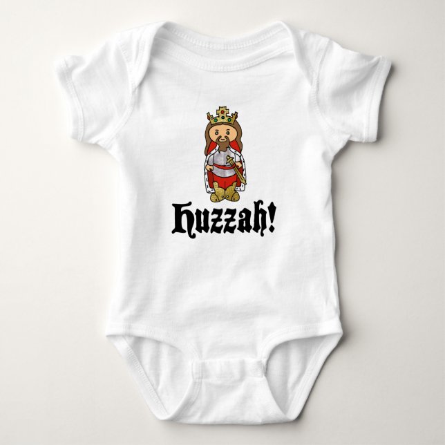 Body HUZZAH ! T-shirt de combinaison de bébé du Roi (Devant)