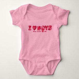 Body "I Love Boys" Bébé Creeper en rose / rose