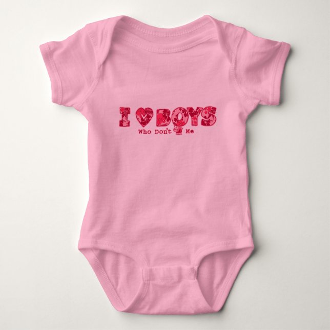 Body "I Love Boys" Bébé Creeper en rose / rose (Devant)