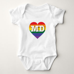 Body I Love Maryland Rainbow Heart