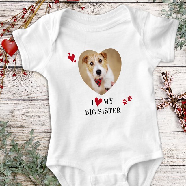 Body I Love My Big Sister Custom Heart Chien Photo (Créateur téléchargé)