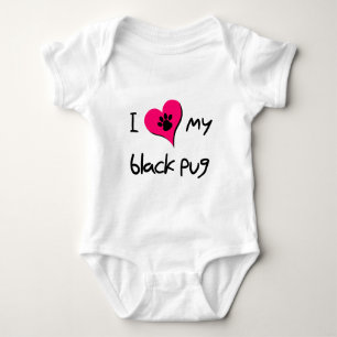 Body I Love My Black Carlin Empreinte de patte sur le c