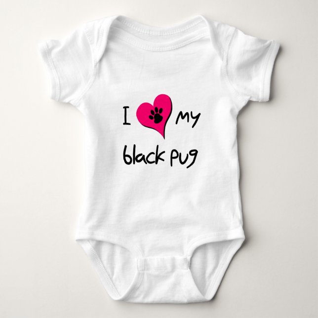 Body I Love My Black Carlin Empreinte de patte sur le c (Devant)