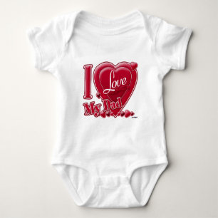Body I Love My Dad rouge - coeur