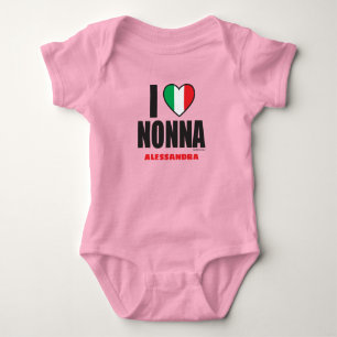 Body I LOVE NONNA personnalisé Pink Baby Bodysuit