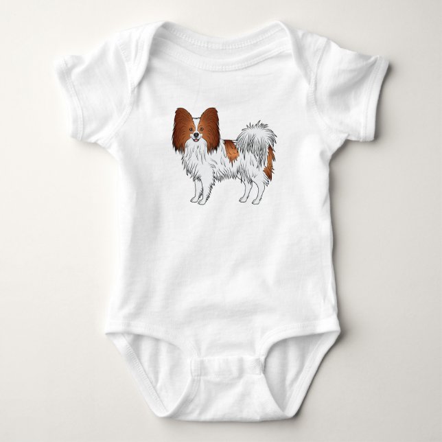Body Illustration de chien de dessin de Papillon rouge  (Devant)
