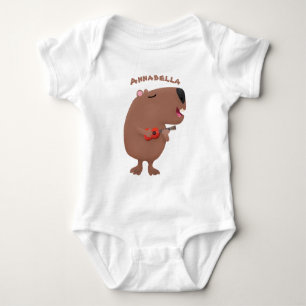 Body Illustration de dessin animé de capybara ukulele