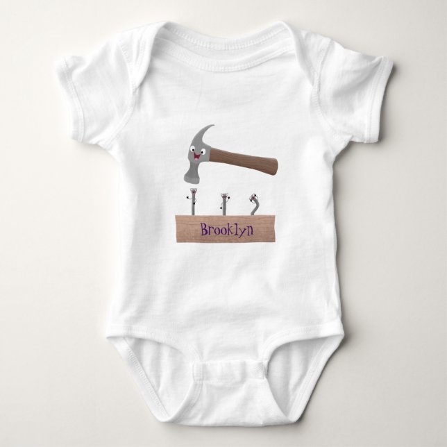 Body Illustration de dessin mignon, marteau et ongles (Devant)