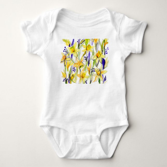 Body Illustration de l'aquarelle des jonquilles jaunes (Devant)