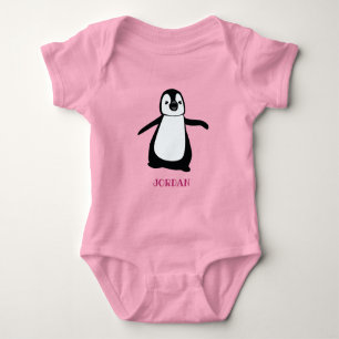 Body Illustration de manchot mignon personnalisée rose