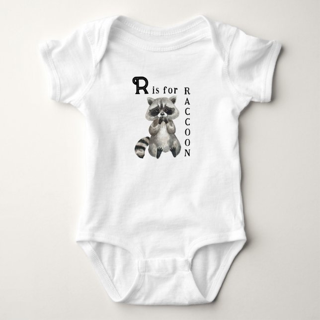 Body Illustration de mignon Raccoon - R est pour RACCOO (Devant)