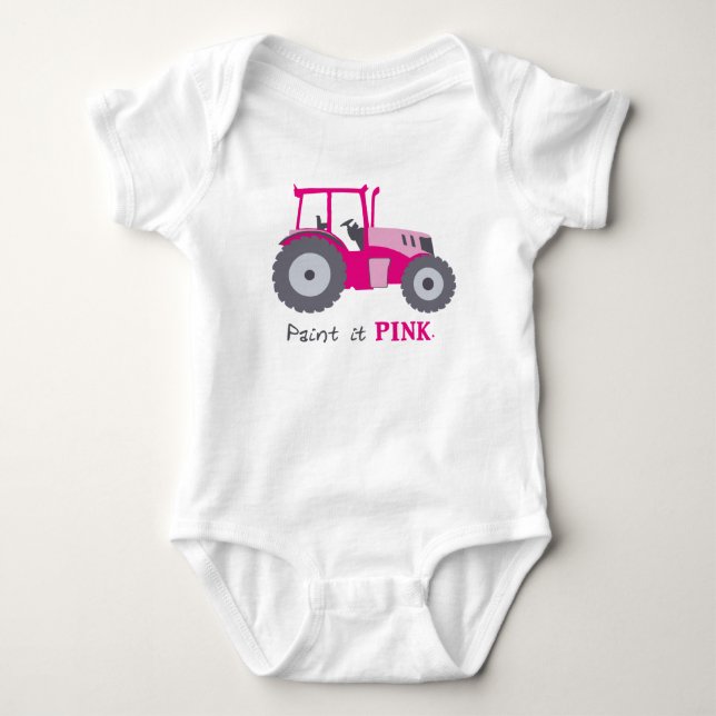 Body Illustration de tracteur rose pour nourrissons (Devant)