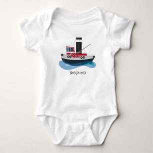 Body Illustration d'un bateau à chalutier mignon